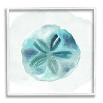 Stupell Industries Beachy Blue Sand Dollar Graphic Art White Framed Art Print Wall Art, Design by Kim Allen