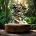thumbnail image 3 of nvzhuang Wooden House Table Decorations Cute Fairy Tree Figurine Acrylic Flat Ornaments Centerpieces for Home, 3 of 6