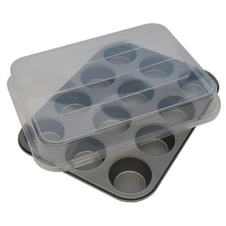 Mainstays Non-Stick 12 Cup Cupcake Pan with Lid