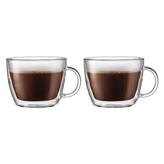 Juego de 2 Tazas Bodum Latte de 450 ml con Doble Pared de Borosilicato