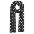 thumbnail image 1 of INSPIRAR CHIC Bufanda de Chiffon de Mujer de los años 50 con Lunares, Chal Ligero Suave y Transparente para Todas las Temporadas 70.9"x27.6" Lunares Negros y Blancos, 1 of 6