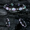 thumbnail image 2 of Black Purple Stone Promise Rings Delicate Fashion Jewelry Lightweight Ring for Women, 2 of 8