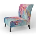 thumbnail image 3 of Designart "Pink Blue Pastel Collage" Multi-Color Patch Upholstered Accent Chair - Modern Arm Chair For Bedroom, 3 of 7