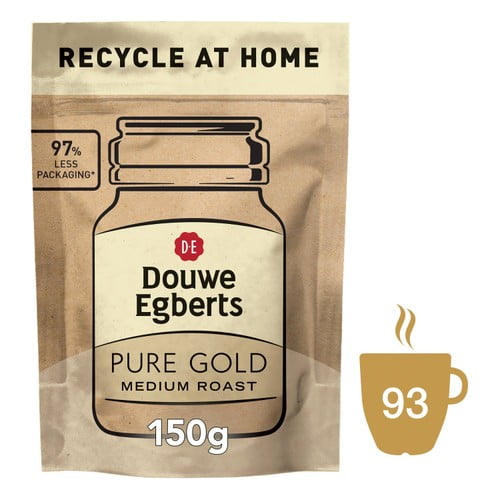 Douwe Egberts Pure Gold Instant Coffee Refill 150g, British Import (Pack of 2)