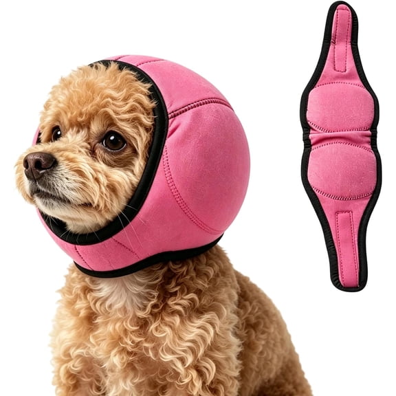 Noise Canceling Ear Muffs for Dogs, Waterproof Breathable Calming Hoodie, Adjustable No Slip Fit, Anxiety Relief for Fireworks, Storms, Travel and Grooming