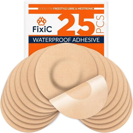Fixic Freestyle Libre Sensor Covers - 25 PCS - Good for Libre 1, 2, 3 - Without Glue in the Center!