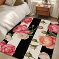 thumbnail image 5 of Area Rugs for Living Room 4x6 Ft, Flower Stripes Non Slip Area Rugs for Kitchen Bedroom Entryway, Black White Geometric Pink Rose Floral Washable Carpet Runner Rug Floor Mats for Bedroom Home Decor, 5 of 9