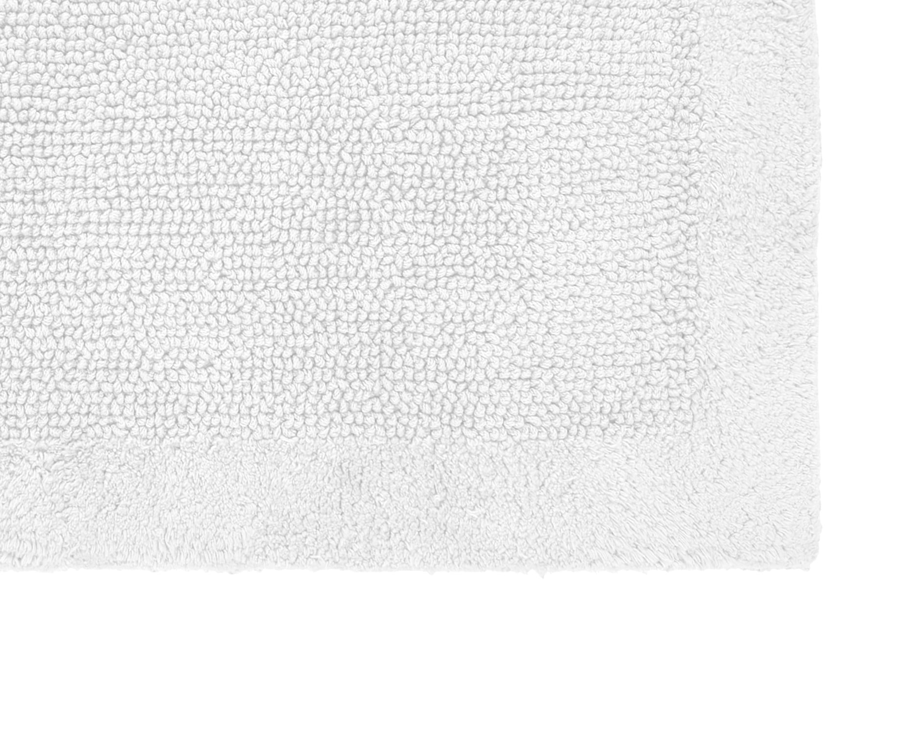 Better Trends 21" x 34" Premium Bathroom Rugs 100% Cotton Soft Reversible Tufted Bath Mat Water Absorbent Bath Rug Ideal for Bathroom Shower and Tub Use (White) Edge Collection