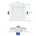 thumbnail image 3 of LUXRITE 4 Inch Ultra Thin Square LED Recessed Lighting, 12W, 5CCT Color Selectable 2700K-5000K, 950 Lumens High Output, Dimmable LED Wafer Lights, Wet Rated, Energy, 3 of 6