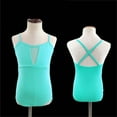 thumbnail image 2 of ZACPNCV Girls Leotard Camisole Adjustable Strap Ballet Gymnastic Front Lined Mint Green 3-4 Years, 2 of 5