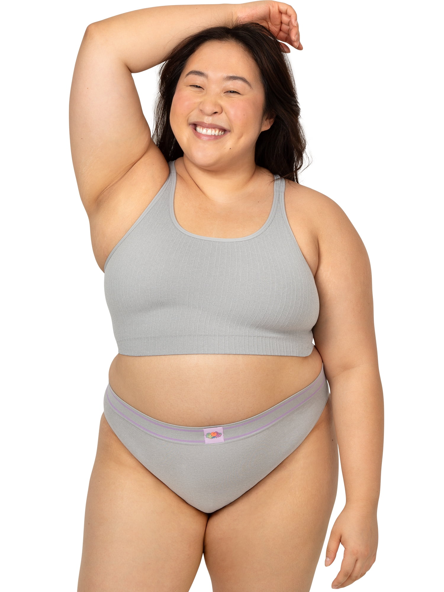 Fresh by Fruit of the Loom Juniors Riding High Seamless Bikini 2-Pack, Style FR132W, Sizes XS to 3XL
