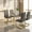 Gold Leg Dark gray Chair, variant on Sumdeal Modern 5-Piece Dining Table and Chair Set, 51-inch Glass Dining Table and High-Back PU Leather Dining Chairs, Minimalist Kitchen/Dining Room Furniture Set, Metal Table and Chair Legs