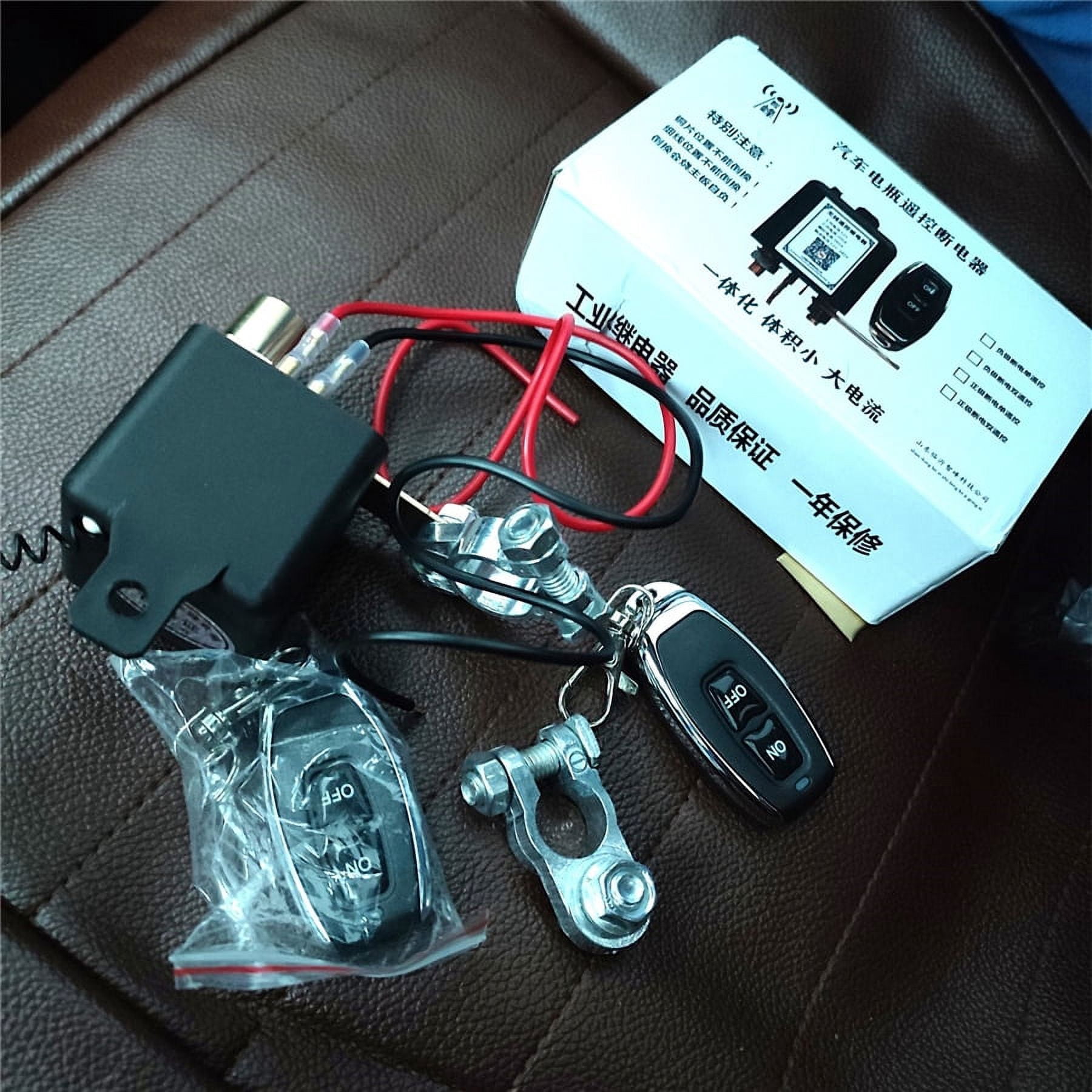12V Car Battery Disconnect Cut Off Switch Master Kill Kit + Dual Wireless Remote