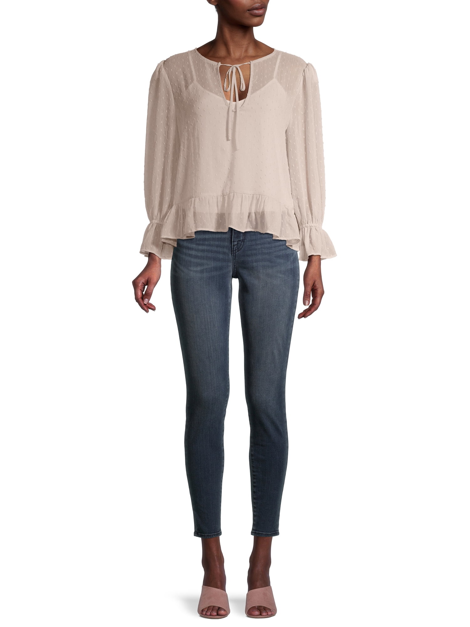 Time and Tru Women's High Rise Skinny Jeans