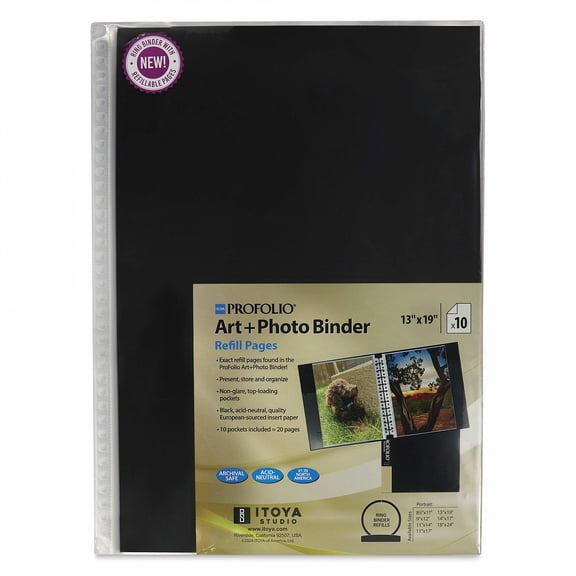 Genuine Itoya SuperClear 13x19 refills for multi-ring binders - 13x19