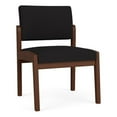 thumbnail image 1 of Pemberly Row Fabric Reception Armless Guest Chair in Black/Walnut, 1 of 5