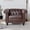 Dark Brown Sofa, variant on 38.98'' Velvet Chesterfield Chair, Mid-Century Modern Single Sofa Chair with Button Tufted Backrest and Nailhead Decor,Tufted Upholstered Rolled Armchair for Home Bedroom Reading Room,Black