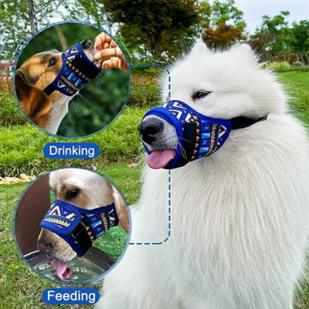 Cheers US Dog Muzzle Adjustable Drinkable Comfortable Breathable Dog Muzzle. Pet Muzzle Suitable for Small Medium and Large Dogs，Stop Biting Barking Chewing