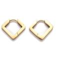 thumbnail image 2 of 304 Stainless Steel Rhombus Huggie Hoop Earrings Golden 17x20x3mm Pin: 1mm, 2 of 3