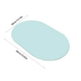 thumbnail image 3 of Fmbmuo Bathroom Rugs Oval Non-Slip Backing Flat Pile Minimalist Bath Mat Rubber 16x24in Blue, 3 of 5