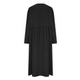 thumbnail image 4 of IROINNID Long Sleeve Dress for Women Color Long Sleeved Round Neck Dress with Pocket Discount,Black, 4 of 6
