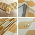 thumbnail image 5 of Granjero Gordo Mantel de terciopelo impermeable y afelpado para mesa de comedor, con estampado geométrico, resistente al polvo y lavable (amarillo, 140 x 210 cm), 5 of 5