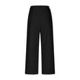 thumbnail image 6 of Stylish Olyvenn High Waisted Wide Leg Pants for Women Chino Business Casual Work Office Fashion Cropped Pant Trousers with Pockets Black S, 6 of 9