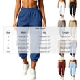 thumbnail image 3 of Wensltd Women's Capri Jogger Trousers Solid Elastic Waist Side Pockets Cropped Daily Wear, 3 of 8