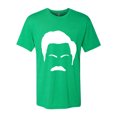 thumbnail image 2 of Wild Bobby, White Parks and Rec Fans Ron Swanson Mustache Face Silhouette, Pop Culture, Men Premium Tri Blend Tee, Envy, Small, 2 of 4