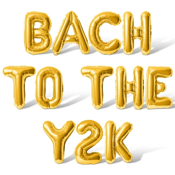 Letter Balloons - BACH TO THE Y2K 16" Inch Alphabet Letters Foil Mylar Balloon Bachelorette Party Banner (Gold)