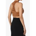 thumbnail image 4 of TheMogan Women's PLUS Padded Lace Racerbacl Bralette Layering Bra Crop Tank Top, 4 of 7