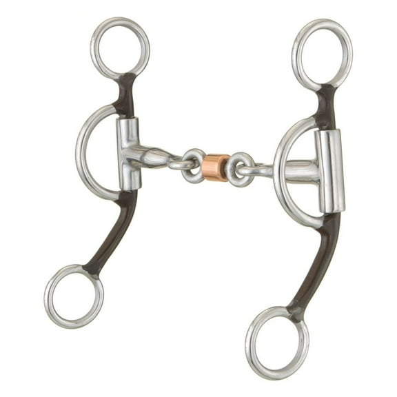 Tough 1 Bit Three Piece Dogbone Snaffle Horse 6.5 Brown 25933