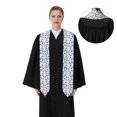 thumbnail image 4 of Logiee blue Snowflake Prints Print Unisex Adult Graduation Stole Shawl 72" Long for Academic Commencements Shawl-Flattened, 4 of 7