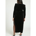 thumbnail image 3 of ELOQUII Women's Plus Size Velvet Tie Waist Gown, 3 of 6