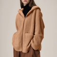 thumbnail image 4 of Pyhlmscde Sweatshirts for Women, Fleece Jacket Women, Zip up Hoodie Women, Fleece Jacket Women Full Zip Soft Fleece Jacket Lightweight Long Sleeve Hooded Outerwear with Pockets Khaki XL, 4 of 8