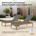 thumbnail image 6 of Chaise Lounge Cushions Outdoor, 72"x21"x3" Triple-Waterproof Outdoor Chair Cushions with Removable Cover, 4 Adjustable Ties Lounge Chair Cushions for Outdoor Furniture, Dark Grey, 6 of 14