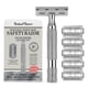 thumbnail image 1 of Rockwell Razors 2C Adjustable Double Edge Safety Razor in White Chrome + 5 Swedish Stainless Steel Razor Blades, 1 of 7