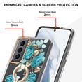 thumbnail image 3 of Allytech Floral Design Series Slim Shell Ring Holder Kickstand Shockproof Soft TPU Back Cover Cell Phone Case for Samsung Galaxy S21 Plus,Green Flower, 3 of 4