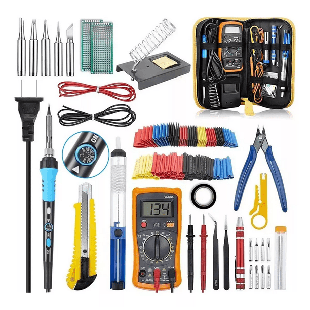 Kit De Soldador Portátil Con Multímetro Digital 142 Piezas BLOOSOM