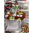 thumbnail image 4 of Brown Balls Outdoor Tablecloth - 54 Inch Round Dining Table Cover, Baseball Tennis Basketball Football Waterproof Outdoor Table Cloth with Umbrella Hole & Zipper for Picnic/Patio/Party, 4 of 7