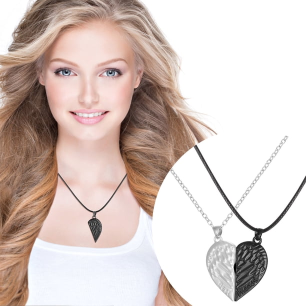 Collar para mujer, joyería para mujer, joyería para mujer, collar magnético de atracción, ángel de la amistad, collar magnético con costuras para pareja, un collar