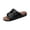 Black, variant on Studded Double Buckle Cork Slide Sandals, Leather Flat Sandals for Women 2026 Cork Footbed Womens Sandals With Memory Foam and Arch Support Vacation Essentials Slides for Women Footwear, Black 6
