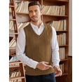 thumbnail image 3 of COOFANDY Mens V Neck Sweater Vest Knitted Sleeveless Solid Casual Lightweight Pullover Vest, 3 of 5