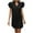 Black, variant on Womens Dress Women's Solid Color V-neck Short Sleeved Fashionable Loose Dress Dresses for Women Black XL