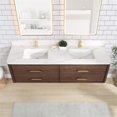 thumbnail image 6 of Cristo 72" Aged Dark Brown Oak Double Bath Vanity with Fish Maw White Quartz, 6 of 18