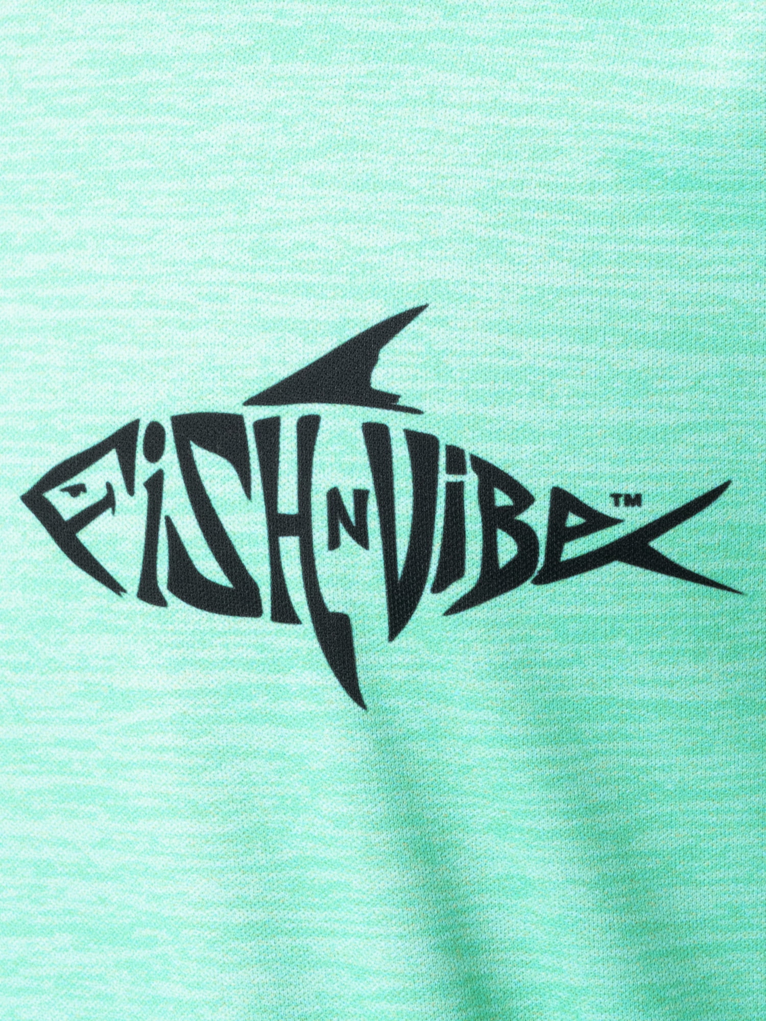 Fish N Vibe Men's Long Sleeve Performance UPF 30 Fishing Graphic Tee, Seafoam Cationic, S
