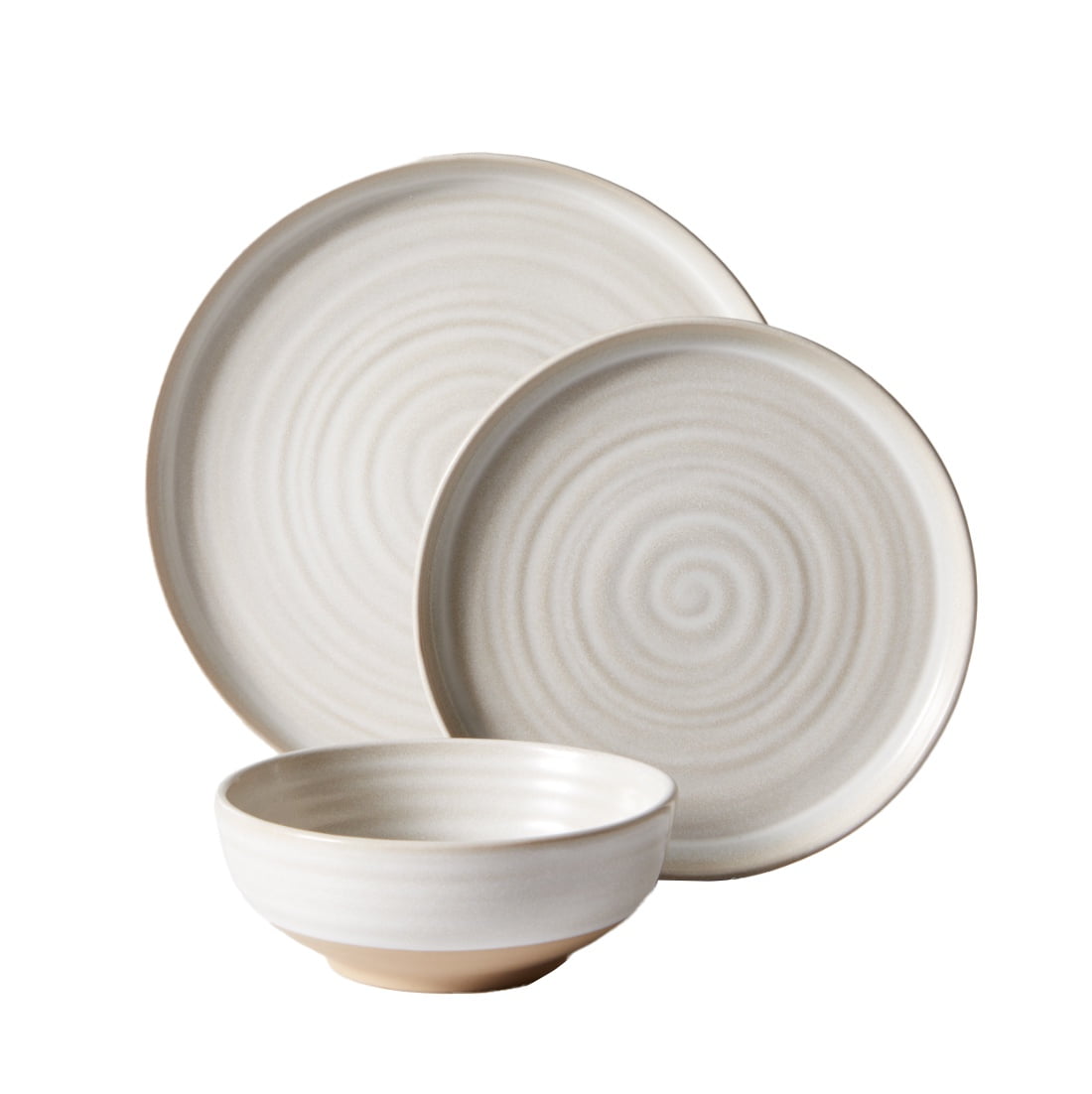 Better Homes & Gardens-Collins Cream Stoneware 12-Piece Dinnerware Set