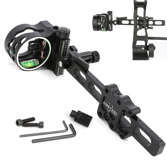 5 Pin Compound Bow Sight .019" Fiber Micro Adjustable Archery Hunting Shoot RH LH