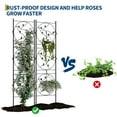 thumbnail image 3 of GloryStar Black Metal Garden Trellis, Heavy Duty Rustproof Plant Support for Climbing Roses, Vegetables and Vines, Outdoor Decorative Trellis Panel for Flower Gardens, 3 of 6