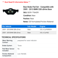 thumbnail image 2 of Rear Brake Pad Set - Compatible with 2009 - 2013 BMW 328i xDrive Base 2010 2011 2012, 2 of 2
